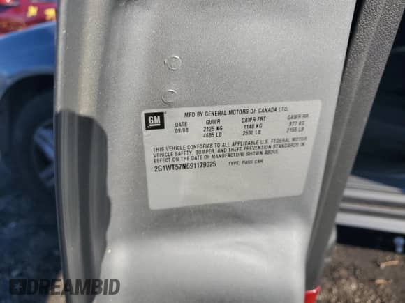 2009 Chevrolet Impala LT z VIN 2G1WT57N691179025, wystawiony jako Copart lot #90502685 z przebiegiem 144 910 mil mil oraz Szkoda całkowita • Salvage title. Historia ofert i sprzedaży dostępna na DreamBid. Obrazek 12.