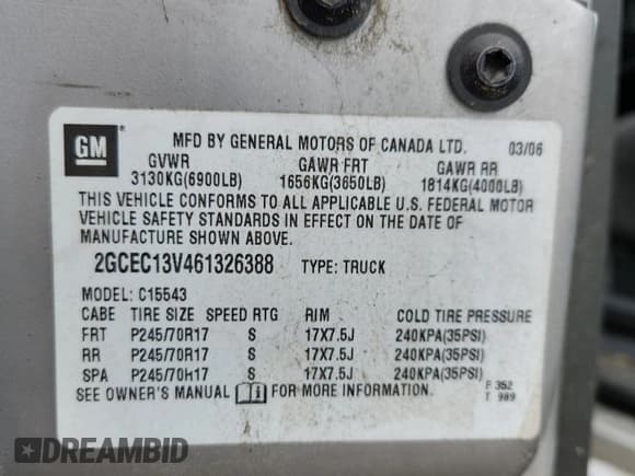 ✅ 2006 Chevrolet Silverado 1500 LS • VIN: 2GCEC13V461326388 • Лот: 63996245. Опубликован ранее на Copart с пробегом Не указан. Бесплатный доступ к архиву аукционных продаж из США и подробный отчёт об истории автомобиля на DreamBid. Изображение 12.