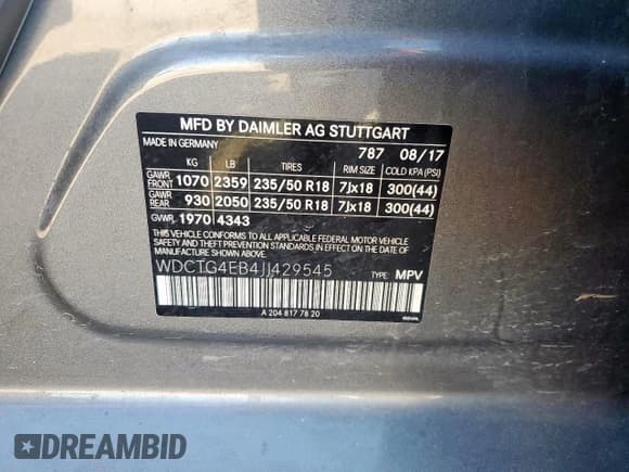 ✅ 2018 Mercedes-Benz GLA 250 • VIN: WDCTG4EB4JJ429545 • Lot: 89628975. Listed on Copart with 148,840 mi. Free auction sales archive from the USA and detailed vehicle history report at DreamBid. Image 13.