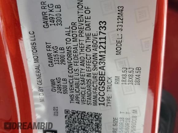 ✅ 2021 Chevrolet Colorado 2WD Work Truck • VIN: 1GCGSBEA3M1211733 • Лот: 71745054. Опубликован ранее на Copart с пробегом 27 244 миль. Бесплатный доступ к архиву аукционных продаж из США и подробный отчёт об истории автомобиля на DreamBid. Изображение 13.