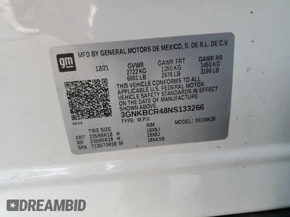 ✅ 2022 Chevrolet Blazer LT • VIN: 3GNKBCR48NS133266 • Lot: 71845155. Wystawiony na Copart z przebiegiem 57 842 mil. Bezpłatny archiwum sprzedaży aukcyjnych z USA i szczegółowy raport historii pojazdu na DreamBid. Zdjęcie 14.