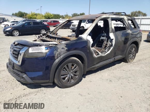 ✅ 2022 Nissan Pathfinder SV • VIN: 5N1DR3BA5NC244002 • Lot: 70698865. Listed on Copart with Not provided. Free auction sales archive from the USA and detailed vehicle history report at DreamBid. Image 1.