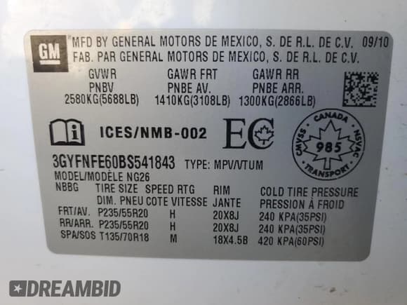 ✅ 2011 Cadillac SRX Turbo Premium Collection • VIN: 3GYFNFE60BS541843 • Lot: 82125425. Wystawiony na Copart z przebiegiem 181 268 mil. Bezpłatny archiwum sprzedaży aukcyjnych z USA i szczegółowy raport historii pojazdu na DreamBid. Zdjęcie 13.