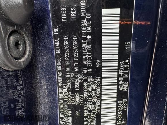 ✅ 2021 Toyota Sienna XLE • VIN: 5TDYRKECXMS068784 • Lot: 52666455. Listed on Copart with 215,072 mi. Free auction sales archive from the USA and detailed vehicle history report at DreamBid. Image 10.