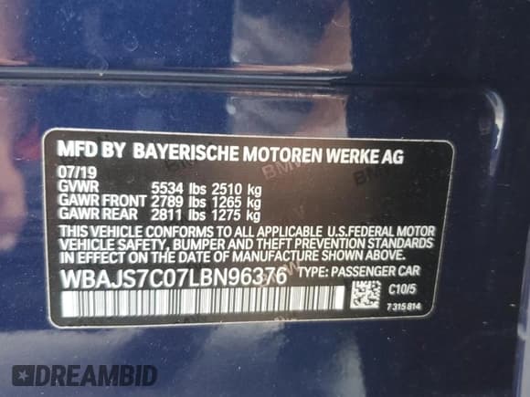 ✅ 2020 BMW 5 Series M550i xDrive • VIN: WBAJS7C07LBN96376 • Lot: 81220775. Wystawiony na Copart z przebiegiem 46 934 mil. Bezpłatny archiwum sprzedaży aukcyjnych z USA i szczegółowy raport historii pojazdu na DreamBid. Zdjęcie 13.