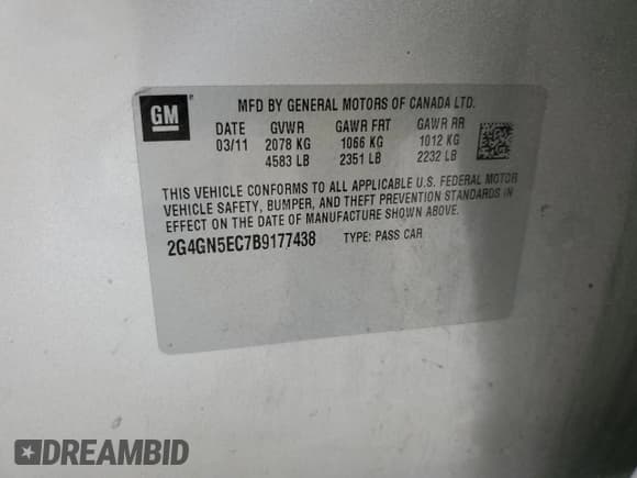 ✅ 2011 Buick Regal CXL RL1 • VIN: 2G4GN5EC7B9177438 • Lot: 51625705. Wystawiony na Copart z przebiegiem 113 695 mil. Bezpłatny archiwum sprzedaży aukcyjnych z USA i szczegółowy raport historii pojazdu na DreamBid. Zdjęcie 13.