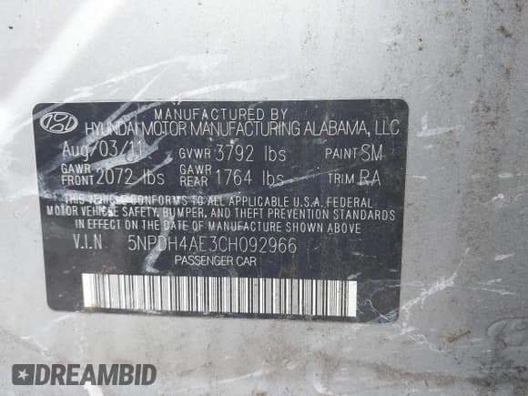 ✅ 2012 Hyundai Elantra GLS • VIN: 5NPDH4AE3CH092966 • Lot: 43248726. Listed on IAAI with 138,744 mi. Free auction sales archive from the USA and detailed vehicle history report at DreamBid. Image 9.