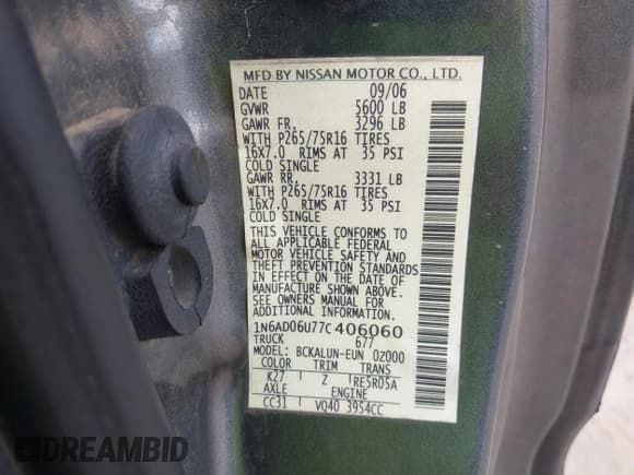 ✅ 2007 Nissan Frontier SE • VIN: 1N6AD06U77C406060 • Lot: 43290867. Listed on IAAI with 240,530 mi. Free auction sales archive from the USA and detailed vehicle history report at DreamBid. Image 9.