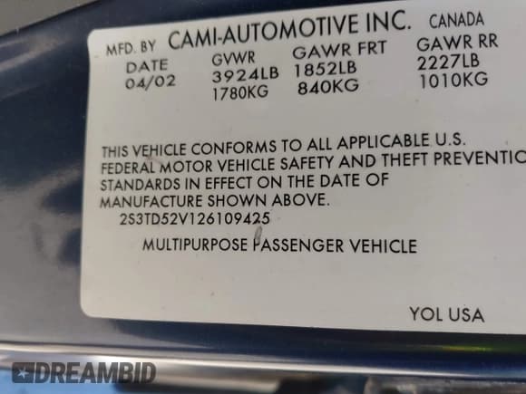 ✅ 2002 Suzuki Vitara JLX • VIN: 2S3TD52V126109425 • Lot: 42780755. Listed on IAAI with 88,139 mi. Free auction sales archive from the USA and detailed vehicle history report at DreamBid. Image 9.