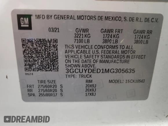 ✅ 2021 Chevrolet Silverado 1500 LT • VIN: 3GCUYDED1MG305635 • Lot: 70335054. Wystawiony na Copart z przebiegiem 38 965 mil. Bezpłatny archiwum sprzedaży aukcyjnych z USA i szczegółowy raport historii pojazdu na DreamBid. Zdjęcie 13.