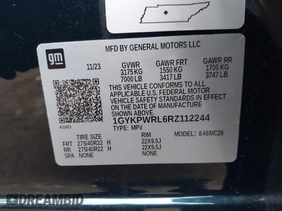 ✅ 2024 Cadillac LYRIQ Sport • VIN: 1GYKPWRL6RZ112244 • Lot: 41677832. Wystawiony na IAAI z przebiegiem 178 mil. Bezpłatny archiwum sprzedaży aukcyjnych z USA i szczegółowy raport historii pojazdu na DreamBid. Zdjęcie 9.