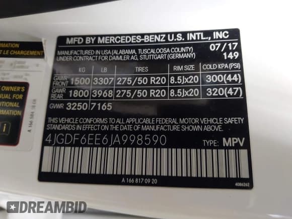 ✅ 2018 Mercedes-Benz GL 450 • VIN: 4JGDF6EE6JA998590 • Лот: 41979357. Опубликован ранее на IAAI с пробегом Не указан. Бесплатный доступ к архиву аукционных продаж из США и подробный отчёт об истории автомобиля на DreamBid. Изображение 9.
