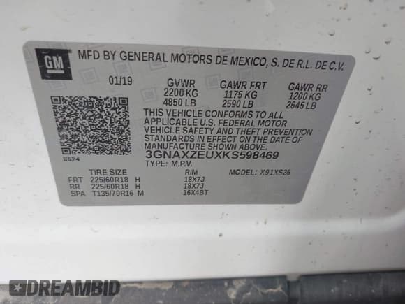 ✅ 2019 Chevrolet Equinox Premier • VIN: 3GNAXZEUXKS598469 • Лот: 42027273. Опубликован ранее на IAAI с пробегом Не указан. Бесплатный доступ к архиву аукционных продаж из США и подробный отчёт об истории автомобиля на DreamBid. Изображение 9.