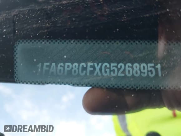 ✅ 2016 Ford Mustang GT • VIN: 1FA6P8CFXG5268951 • Lot: 43121256. Listed on IAAI with 77,286 mi. Free auction sales archive from the USA and detailed vehicle history report at DreamBid. Image 9.