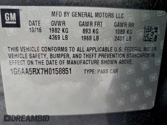 ✅ 2017 Cadillac ATS RWD • VIN: 1G6AA5RX7H0158851 • Лот: 94993955. Опубликован ранее на Copart с пробегом 24 093 миль. Бесплатный доступ к архиву аукционных продаж из США и подробный отчёт об истории автомобиля на DreamBid. Изображение 12.