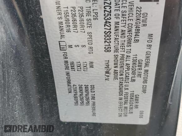 ✅ 2007 Saturn VUE V6 • VIN: 5GZCZ53427S832158 • Lot: 85265234. Wystawiony na Copart z przebiegiem Nie podano. Bezpłatny archiwum sprzedaży aukcyjnych z USA i szczegółowy raport historii pojazdu na DreamBid. Zdjęcie 13.