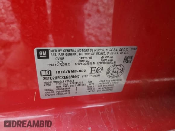 ✅ 2014 GMC Sierra 1500 SLE • VIN: 3GTU2UECXEG328440 • Лот: 90238915. Опубликован ранее на Copart с пробегом 157 088 миль. Бесплатный доступ к архиву аукционных продаж из США и подробный отчёт об истории автомобиля на DreamBid. Изображение 12.