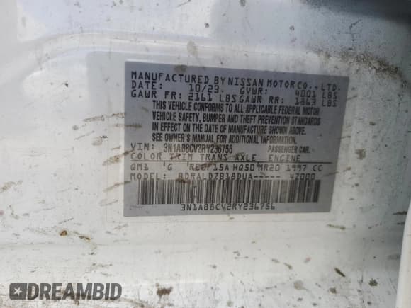 ✅ 2024 Nissan Sentra SV • VIN: 3N1AB8CV2RY236756 • Lot: 84469245. Listed on Copart with 13,872 mi. Free auction sales archive from the USA and detailed vehicle history report at DreamBid. Image 12.