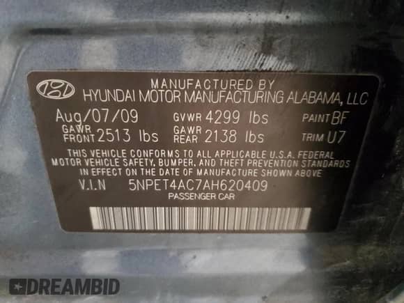 2010 Hyundai Sonata GLS с VIN 5NPET4AC7AH620409, выставлен на аукционе Copart как лот 48258264 с пробегом 197 077 миль миль и Списание • Salvage title. История ставок и продаж доступна на DreamBid. Изображение 13.