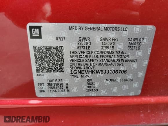 ✅ 2018 Chevrolet Traverse LT • VIN: 1GNEVHKW6JJ106706 • Lot: 68302204. Wystawiony na Copart z przebiegiem 60 121 mil. Bezpłatny archiwum sprzedaży aukcyjnych z USA i szczegółowy raport historii pojazdu na DreamBid. Zdjęcie 13.