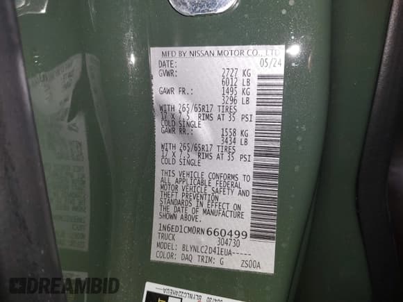 ✅ 2024 Nissan Frontier S • VIN: 1N6ED1CM0RN660499 • Lot: 42546217. Listed on IAAI with 9,477 mi. Free auction sales archive from the USA and detailed vehicle history report at DreamBid. Image 9.