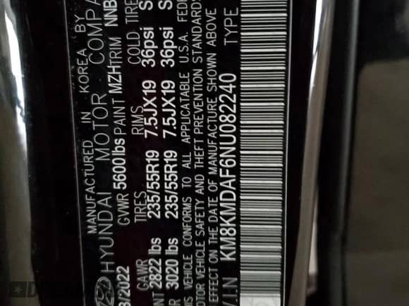 2022 Hyundai Ioniq 5 SE z VIN KM8KMDAF6NU082240, wystawiony jako Copart lot #69711204 z przebiegiem 60 205 mil mil oraz Szkoda całkowita • Salvage title. Historia ofert i sprzedaży dostępna na DreamBid. Obrazek 15.