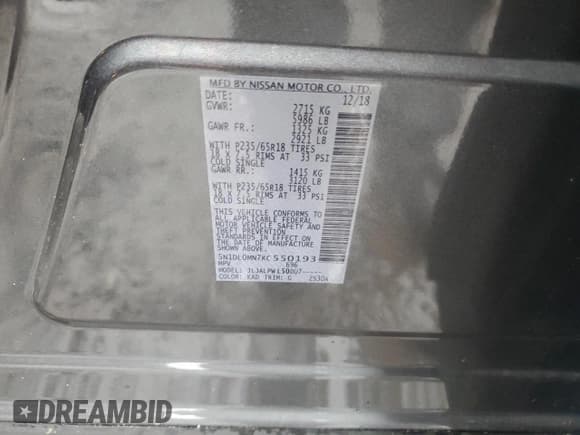 ✅ 2019 Infiniti QX60 Pure • VIN: 5N1DL0MN7KC550193 • Lot: 86432925. Listed on Copart with Not provided. Free auction sales archive from the USA and detailed vehicle history report at DreamBid. Image 13.