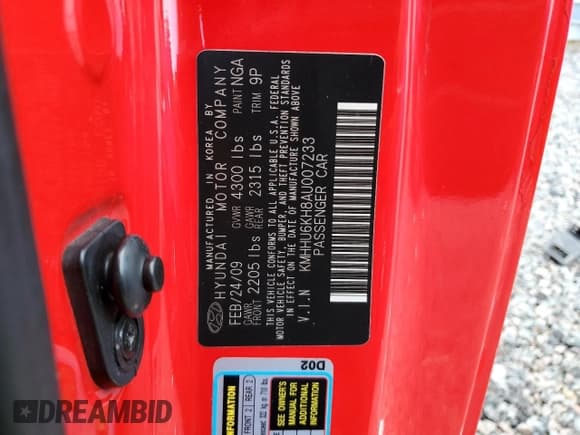 ✅ 2010 Hyundai Genesis Coupe Grand Touring • VIN: KMHHU6KH8AU007233 • Lot: 60843255. Wystawiony na Copart z przebiegiem Nie podano. Bezpłatny archiwum sprzedaży aukcyjnych z USA i szczegółowy raport historii pojazdu na DreamBid. Zdjęcie 12.