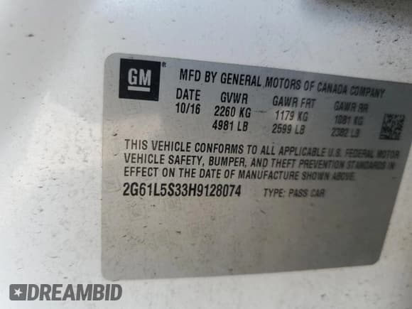 ✅ 2017 Cadillac XTS • VIN: 2G61L5S33H9128074 • Лот: 84613455. Опубликован ранее на Copart с пробегом 60 091 миль. Бесплатный доступ к архиву аукционных продаж из США и подробный отчёт об истории автомобиля на DreamBid. Изображение 13.