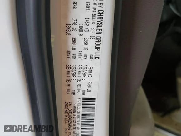 ✅ 2013 Dodge Durango SXT • VIN: 1C4RDJAG4DC564946 • Lot: 44162164. Listed on Copart with 103,849 mi. Free auction sales archive from the USA and detailed vehicle history report at DreamBid. Image 16.