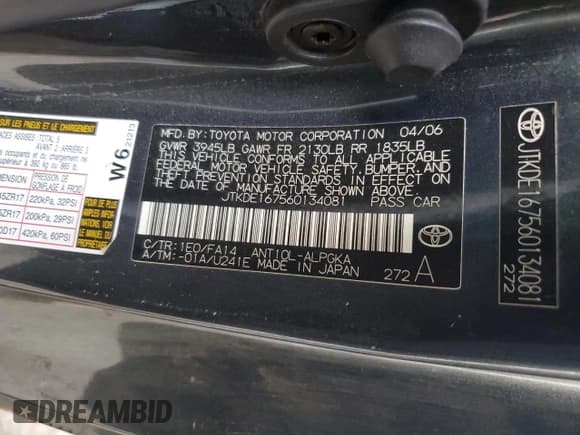 ✅ 2006 Scion tC • VIN: JTKDE167560134081 • Lot: 84272875. Wystawiony na Copart z przebiegiem Nie podano. Bezpłatny archiwum sprzedaży aukcyjnych z USA i szczegółowy raport historii pojazdu na DreamBid. Zdjęcie 12.