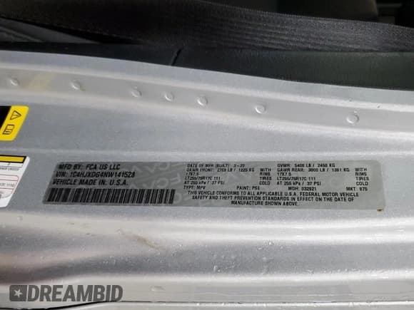 ✅ 2022 Jeep Wrangler Unlimited Sport S • VIN: 1C4HJXDG4NW141528 • Lot: 86289005. Listed on Copart with 39,124 mi. Free auction sales archive from the USA and detailed vehicle history report at DreamBid. Image 13.