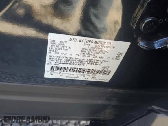 2023 Ford Explorer Limited z VIN 1FMSK8FH3PGA94516, wystawiony jako Copart lot #69114495 z przebiegiem 37 281 mil mil oraz Szkoda całkowita • Salvage title. Historia ofert i sprzedaży dostępna na DreamBid. Obrazek 12.