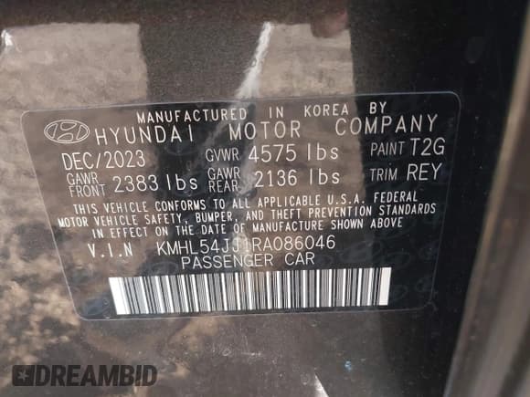 ✅ 2024 Hyundai Sonata Limited • VIN: KMHL54JJ1RA086046 • Лот: 42897688. Опубликован ранее на IAAI с пробегом 5 666 миль. Бесплатный доступ к архиву аукционных продаж из США и подробный отчёт об истории автомобиля на DreamBid. Изображение 9.