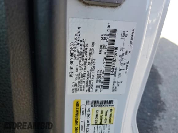 ✅ 2019 Ford Mustang EcoBoost • VIN: 1FA6P8TH3K5159760 • Lot: 93044695. Wystawiony na Copart z przebiegiem 58 552 mil. Bezpłatny archiwum sprzedaży aukcyjnych z USA i szczegółowy raport historii pojazdu na DreamBid. Zdjęcie 12.