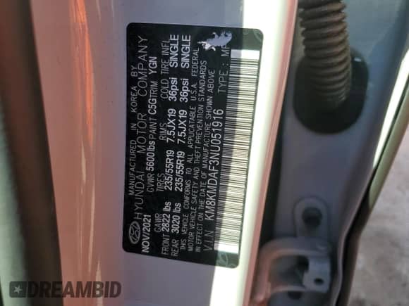 2022 Hyundai Ioniq 5 SE z VIN KM8KMDAF3NU051916, wystawiony jako Copart lot #73388104 z przebiegiem 48 456 mil mil oraz Szkoda całkowita • Salvage title. Historia ofert i sprzedaży dostępna na DreamBid. Obrazek 13.