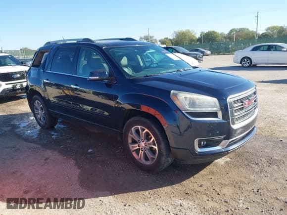 ✅ 2015 GMC Acadia SLT • VIN: 1GKKVSKDXFJ266672 • Lot: 43511343. Listed on IAAI with 150,538 mi. Free auction sales archive from the USA and detailed vehicle history report at DreamBid. Image 1.