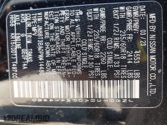 ✅ 2023 Nissan Rogue SV • VIN: JN8BT3BA0PW414480 • Лот: 42864380. Опубликован ранее на IAAI с пробегом 20 302 миль. Бесплатный доступ к архиву аукционных продаж из США и подробный отчёт об истории автомобиля на DreamBid. Изображение 9.