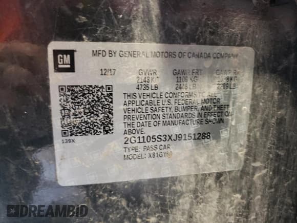 ✅ 2018 Chevrolet Impala LT • VIN: 2G1105S3XJ9151288 • Лот: 62615464. Опубликован ранее на Copart с пробегом 118 271 миль. Бесплатный доступ к архиву аукционных продаж из США и подробный отчёт об истории автомобиля на DreamBid. Изображение 13.