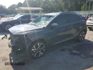 2023 Hyundai Kona Limited with VIN KM8K53A35PU020490, listed as a Copart auction lot 65599125 with 71,807 mi miles and Salvage title. Bid and sale history available at DreamBid. Image 1.