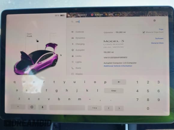 ✅ 2018 Tesla Model 3 Long Range Battery • VIN: 5YJ3E1EB9JF065902 • Lot: 43453809. Listed on IAAI with 110,282 mi. Free auction sales archive from the USA and detailed vehicle history report at DreamBid. Image 7.