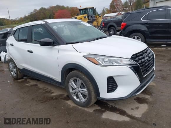 ✅ 2023 Nissan Kicks S • VIN: 3N1CP5BV3PL533877 • Lot: 43433725. Listed on IAAI with 24,099 mi. Free auction sales archive from the USA and detailed vehicle history report at DreamBid. Image 1.