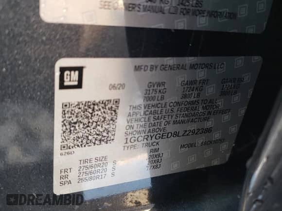 2020 Chevrolet Silverado 1500 LTZ с VIN 1GCRYGED8LZ292386, выставлен на аукционе Copart как лот 75872874 с пробегом 53 902 миль миль и Списание • Salvage title. История ставок и продаж доступна на DreamBid. Изображение 12.