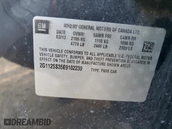 ✅ 2014 Chevrolet Impala LT • VIN: 2G1125S35E9102239 • Лот: 75633624. Опубликован ранее на Copart с пробегом 151 745 миль. Бесплатный доступ к архиву аукционных продаж из США и подробный отчёт об истории автомобиля на DreamBid. Изображение 12.