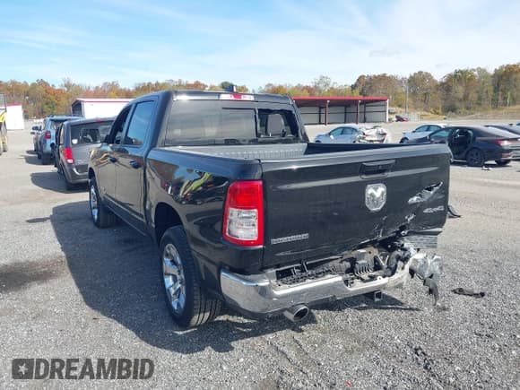 ✅ 2022 Ram 1500 Big Horn • VIN: 1C6SRFFT1NN381295 • Lot: 43556221. Listed on IAAI with 25,244 mi. Free auction sales archive from the USA and detailed vehicle history report at DreamBid. Image 3.