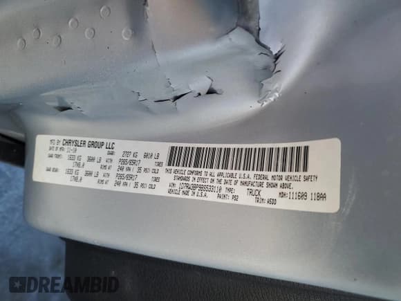 ✅ 2011 Ram Dakota Big Horn • VIN: 1D7RW3BP9BS533110 • Lot: 42322155. Listed on Copart with 183,951 mi. Free auction sales archive from the USA and detailed vehicle history report at DreamBid. Image 14.