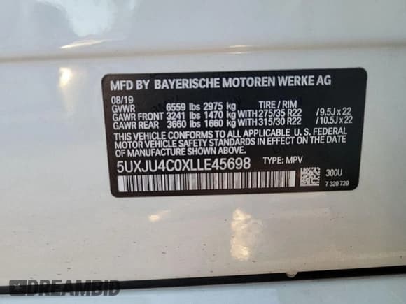 ✅ 2020 BMW X5 M50i • VIN: 5UXJU4C0XLLE45698 • Лот: 84193075. Опубликован ранее на Copart с пробегом 105 202 миль. Бесплатный доступ к архиву аукционных продаж из США и подробный отчёт об истории автомобиля на DreamBid. Изображение 10.