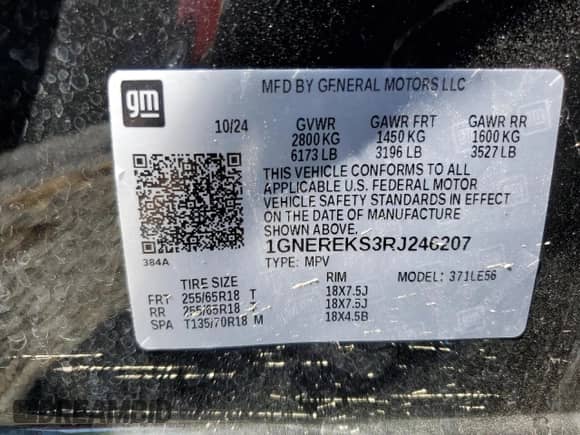 2024 Chevrolet Traverse FWD LS with VIN 1GNEREKS3RJ246207, listed as a Copart auction lot 67895345 with 6,079 mi miles and Salvage title. Bid and sale history available at DreamBid. Image 14.