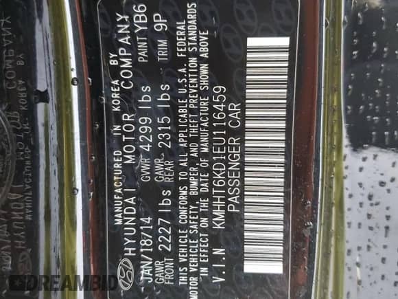 2014 Hyundai Genesis Coupe 2.0T with VIN KMHHT6KD1EU116459, listed as a Copart auction lot 86308684 with 126,492 mi miles and Salvage title. Bid and sale history available at DreamBid. Image 12.