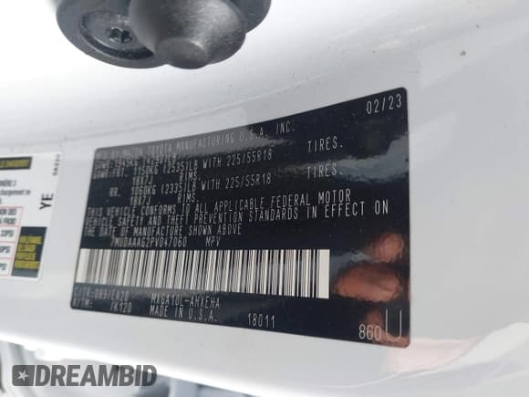 ✅ 2023 Toyota Corolla Cross XLE • VIN: 7MUDAAAG2PV047060 • Лот: 43410775. Опубликован ранее на IAAI с пробегом 7 917 миль. Бесплатный доступ к архиву аукционных продаж из США и подробный отчёт об истории автомобиля на DreamBid. Изображение 9.